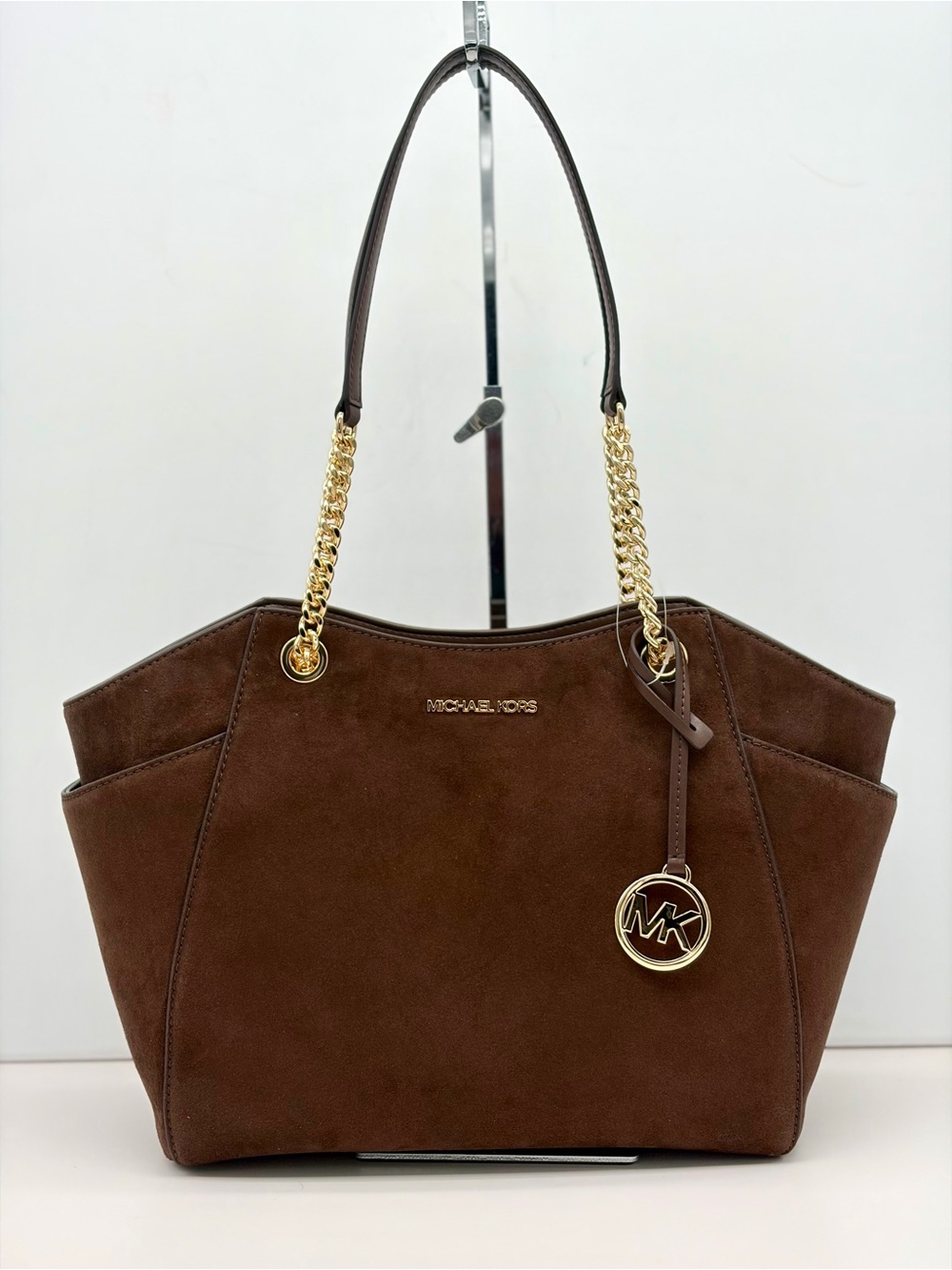 Michael Kors Jet Set Travel Suede Chain Tote Shoulder Bag